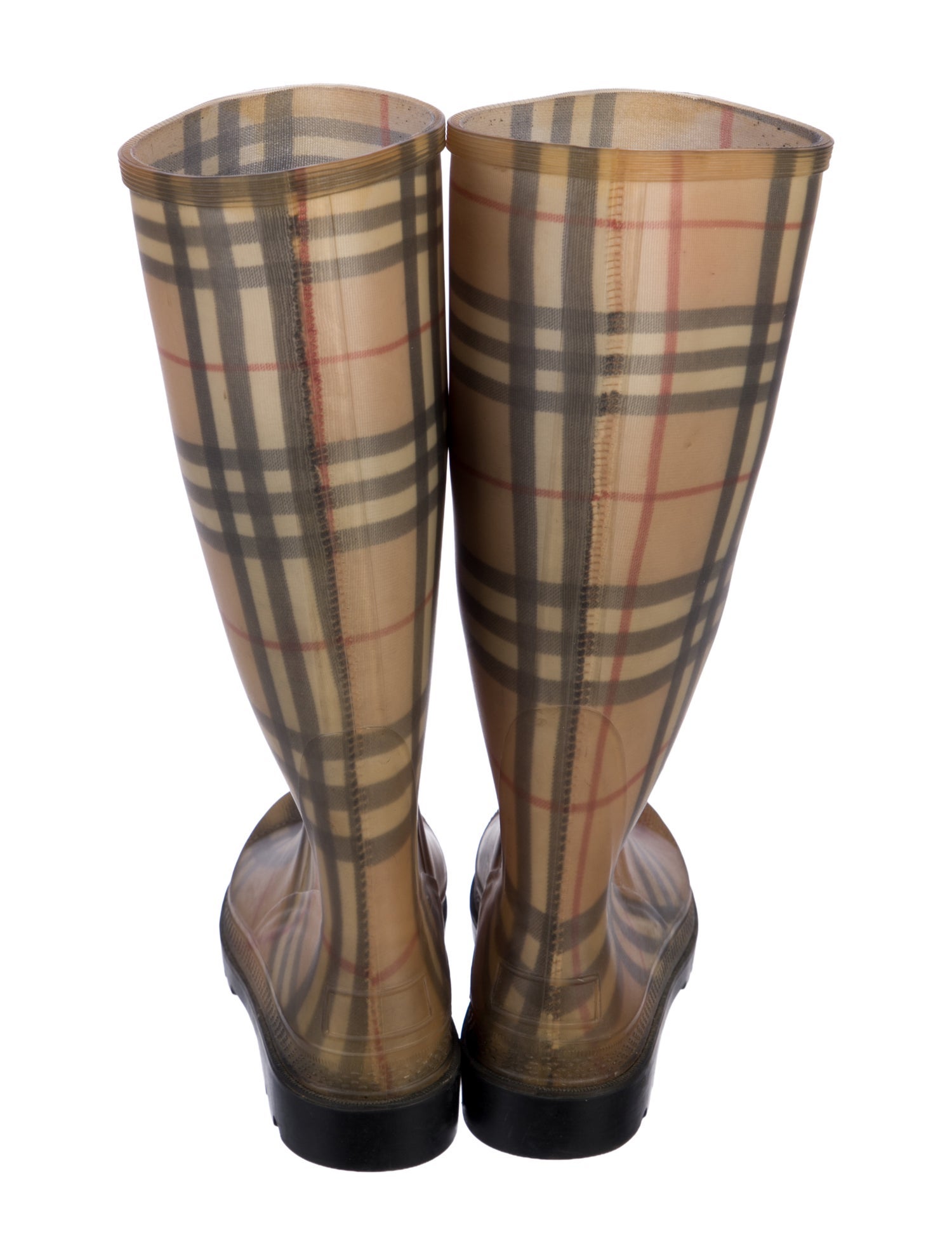Burberry Rubber Plaid Print Rain Boots